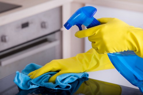 Deep cleaning a kitchen in an Acton home