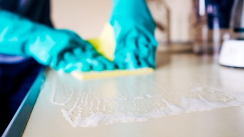 Completed oven cleaning process with safety focus